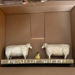 Rustic Sheep Decor with Pear Accent